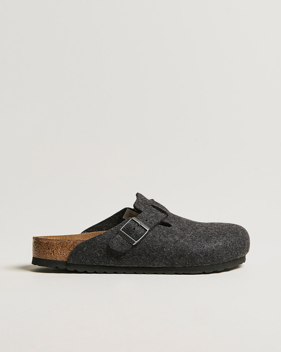 Mies | Sandaalit ja tohvelit | BIRKENSTOCK | Boston Classic Footbed Anthracite Wool Felt
