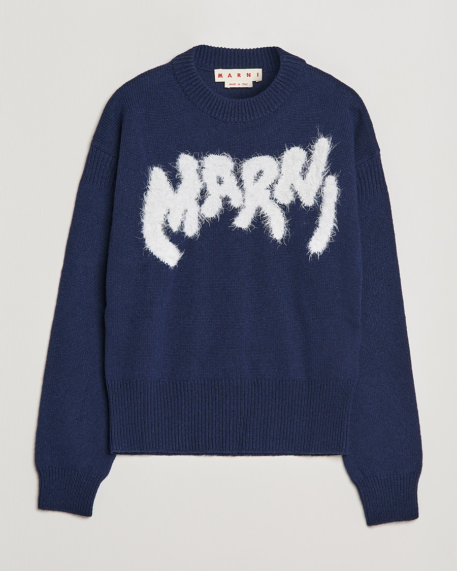 Miehet |  | Marni | Mohair Logo Sweater Navy