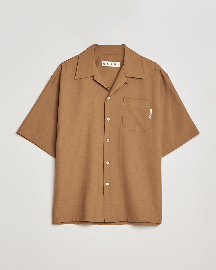 Mies | Kauluspaidat | Marni | Tropical Wool Bowling Shirt Beige