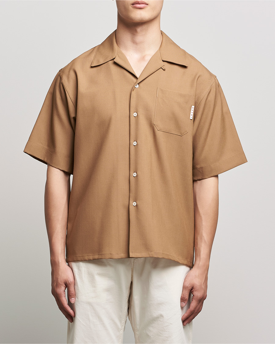 Mies | Lyhythihaiset kauluspaidat | Marni | Tropical Wool Bowling Shirt Beige