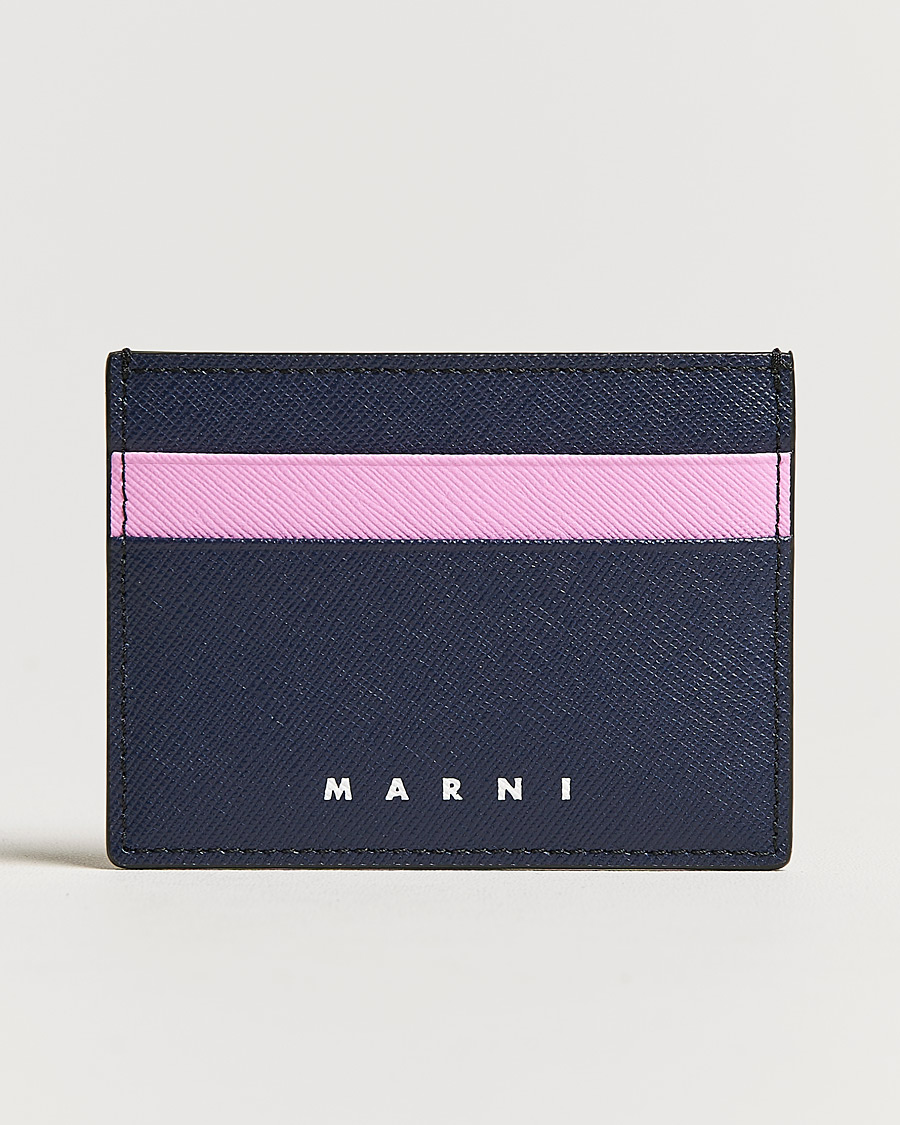 Mies | Marni Saffiano Leather Card Holder Navy | Marni | Saffiano Leather Card Holder Navy