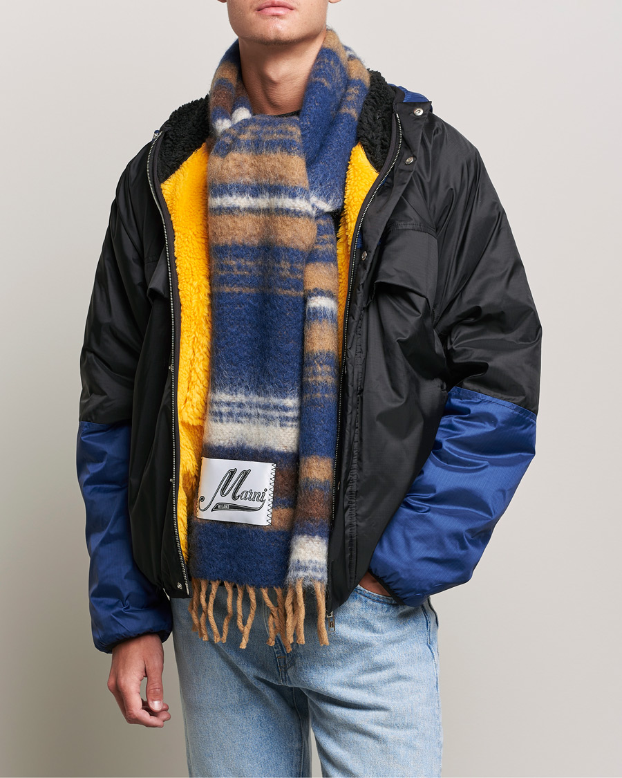 Mies | Marni Wool/Alpaca Scarf Navy/Beige | Marni | Wool/Alpaca Scarf Navy/Beige