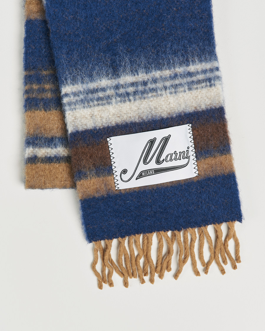 Mies | Marni Wool/Alpaca Scarf Navy/Beige | Marni | Wool/Alpaca Scarf Navy/Beige