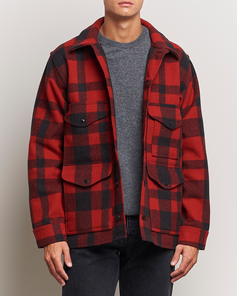Mies | Takit | Filson | Mackinaw Wool Cruiser Red/Black Plaid