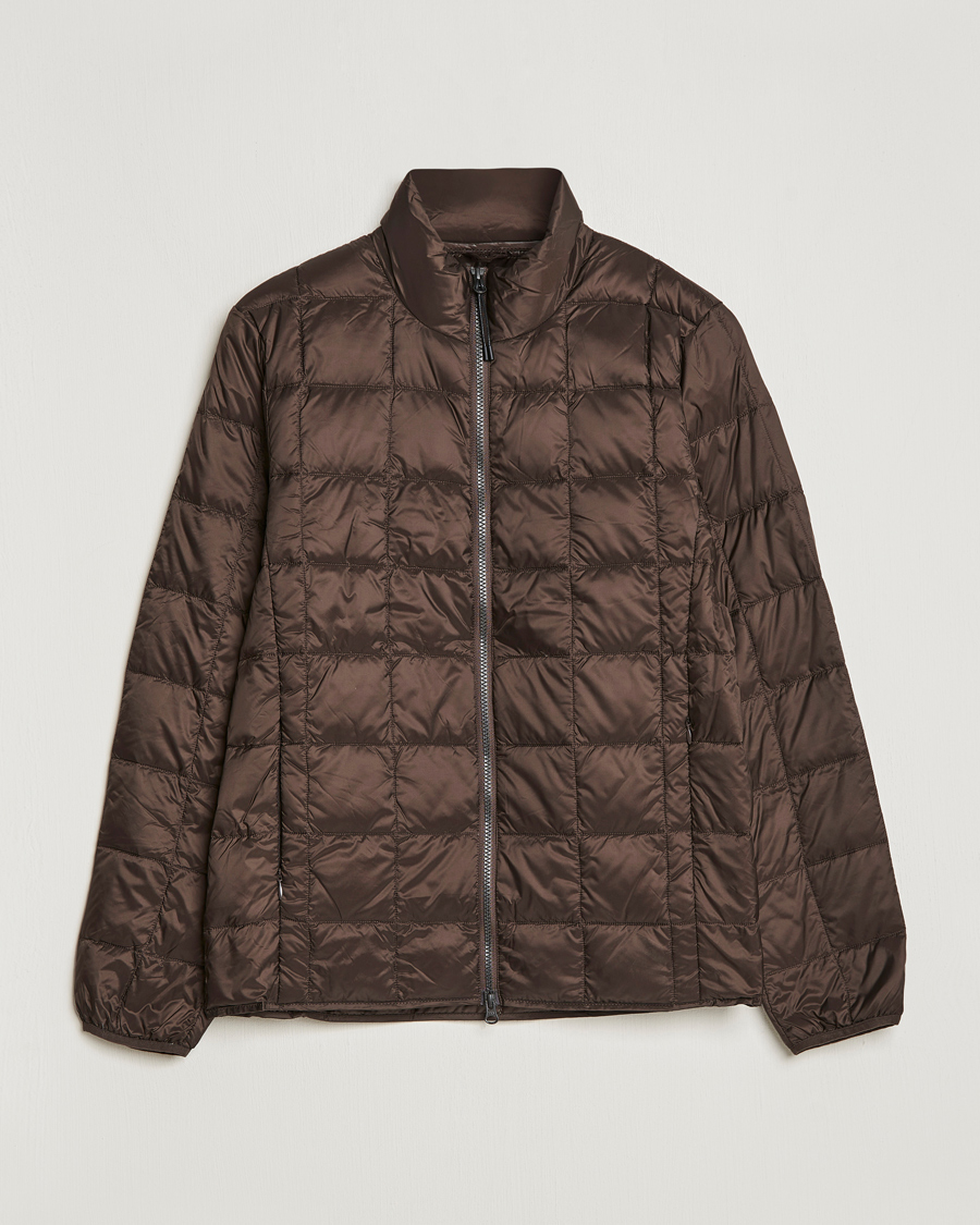 Mies | Takit | TAION | High Neck Full Zip Lightweight Down Jacket Dark Choco