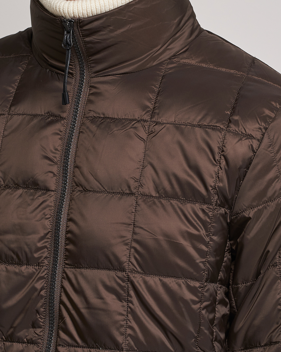Mies | Takit | TAION | High Neck Full Zip Lightweight Down Jacket Dark Choco