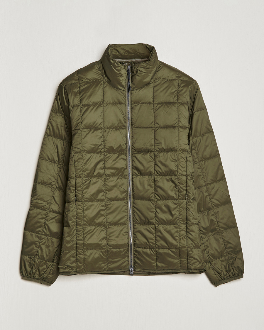 Mies | Takit | TAION | High Neck Full Zip Lightweight Down Jacket Dark Olive