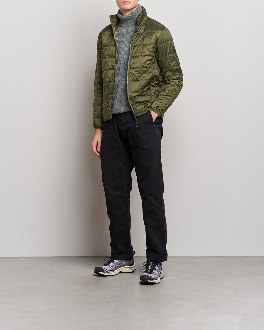 Mies | Takit | TAION | High Neck Full Zip Lightweight Down Jacket Dark Olive