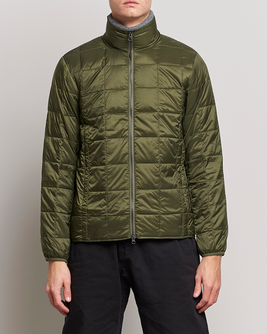 Mies | Takit | TAION | High Neck Full Zip Lightweight Down Jacket Dark Olive