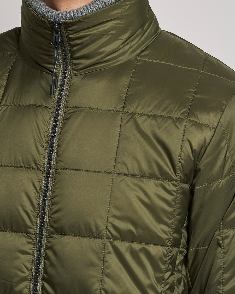 Mies | Takit | TAION | High Neck Full Zip Lightweight Down Jacket Dark Olive
