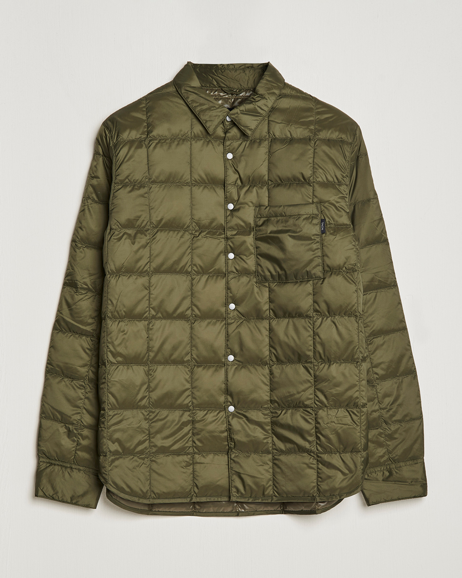 Mies | Kauluspaidat | TAION | Lightweight Down Shirt Dark Olive