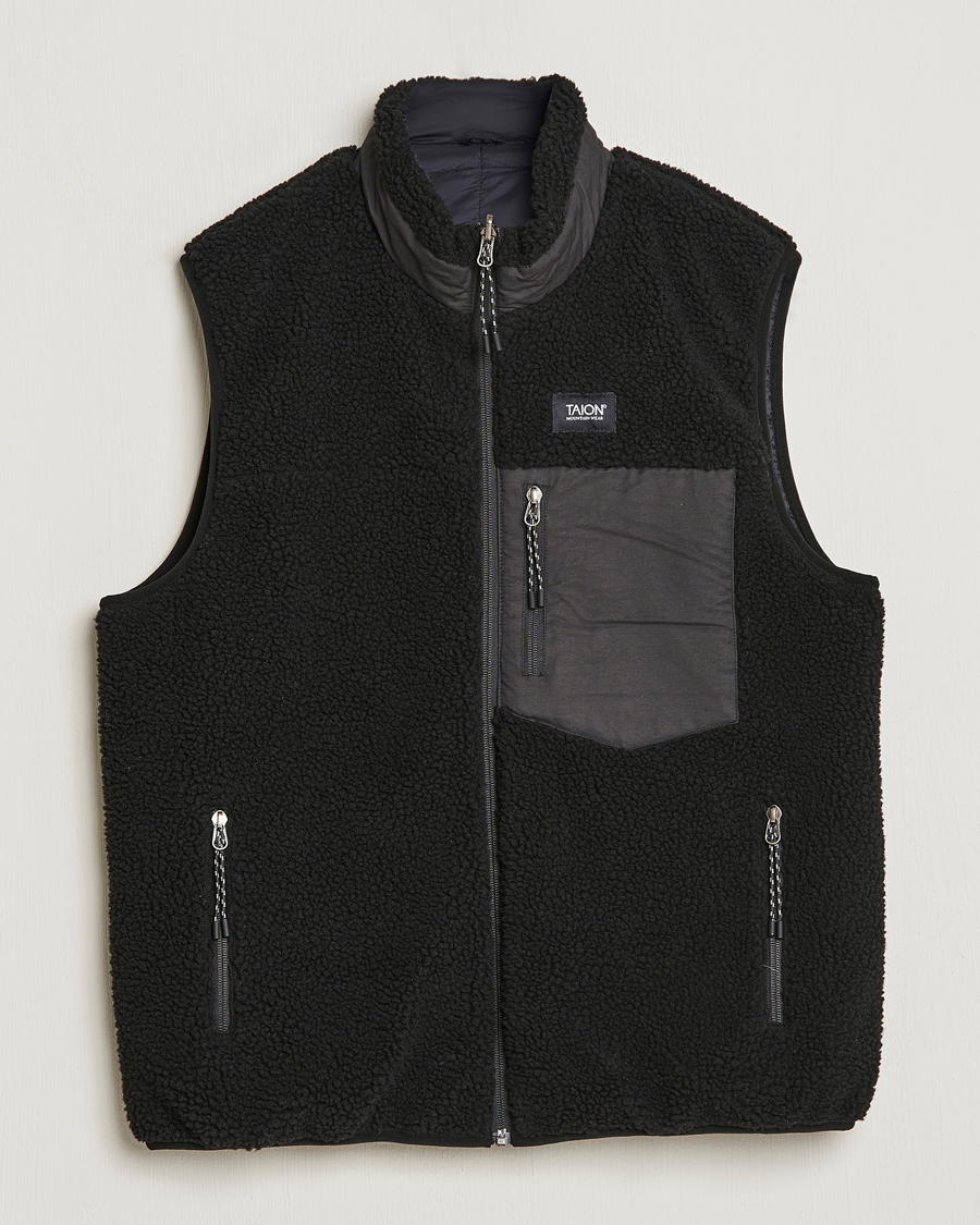 Mies | Takit | TAION | Reversible Fleece Vest Black/Black