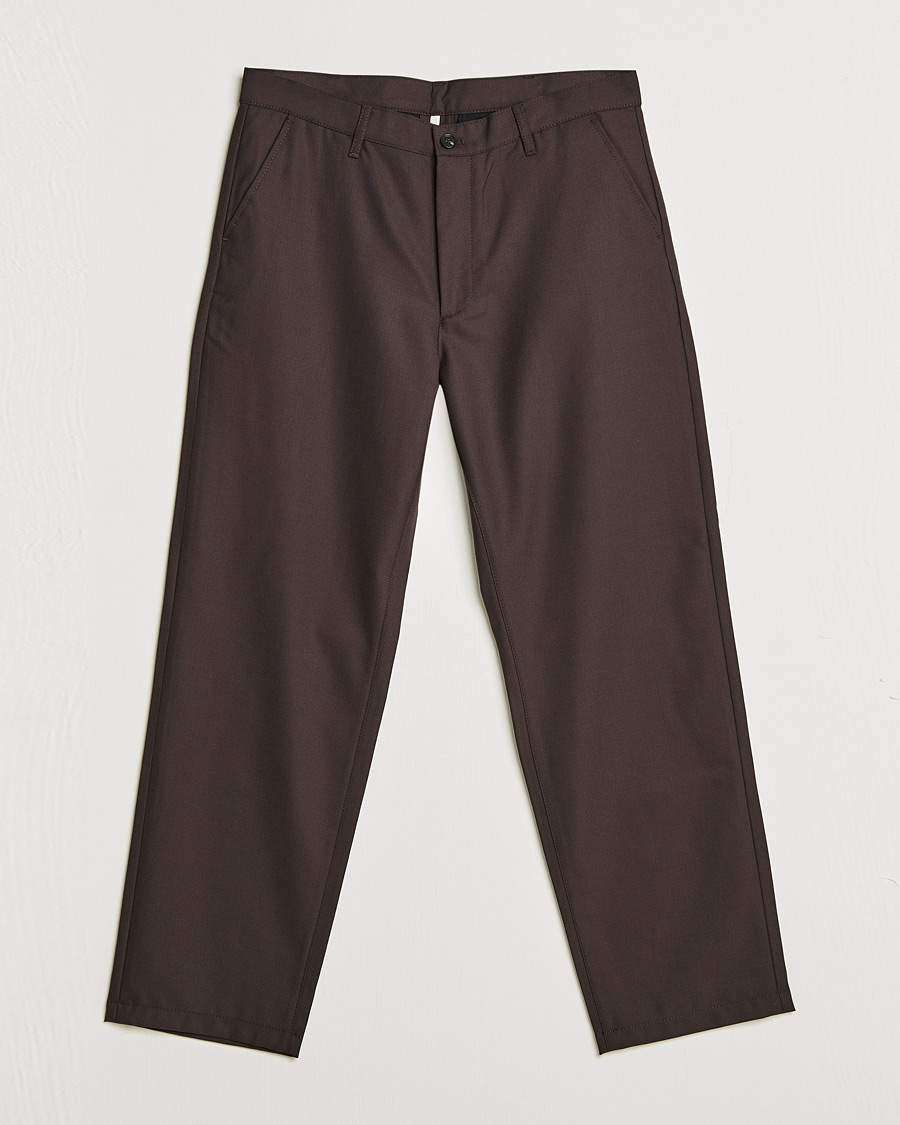 Mies | Housut | Sunflower | Soft Wool Trousers Brown