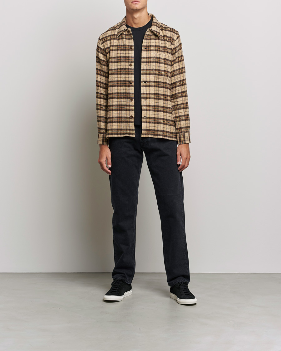 Mies | Kauluspaidat | Sunflower | Spacey Wool Overshirt Brown Check