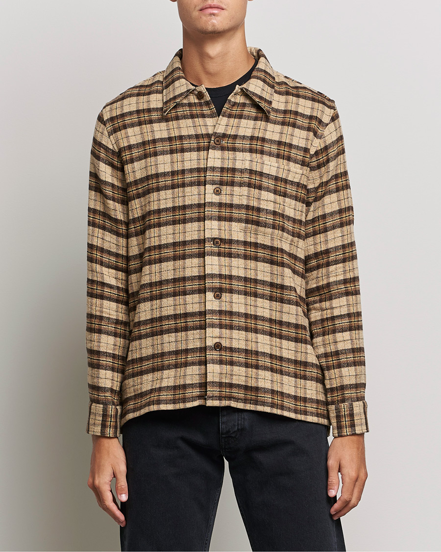 Mies |  | Sunflower | Spacey Wool Overshirt Brown Check