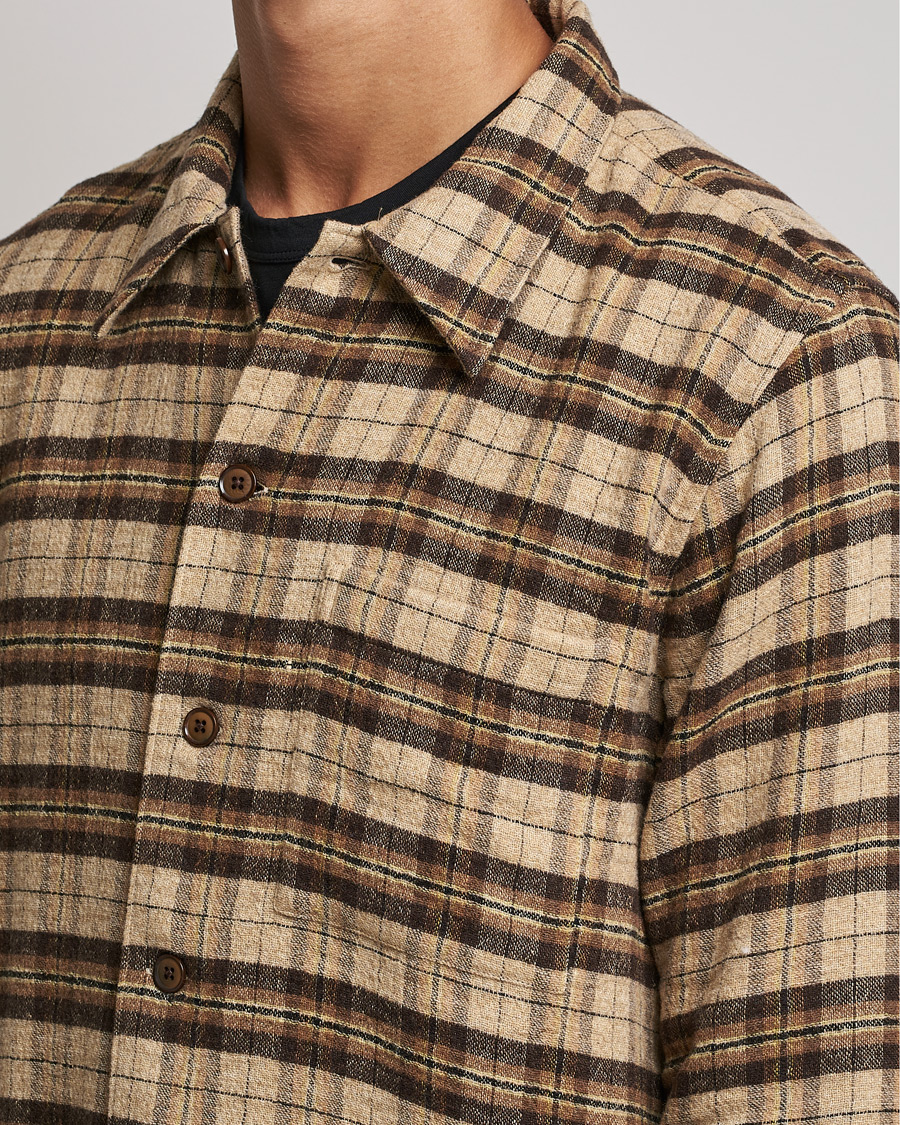 Mies | Kauluspaidat | Sunflower | Spacey Wool Overshirt Brown Check
