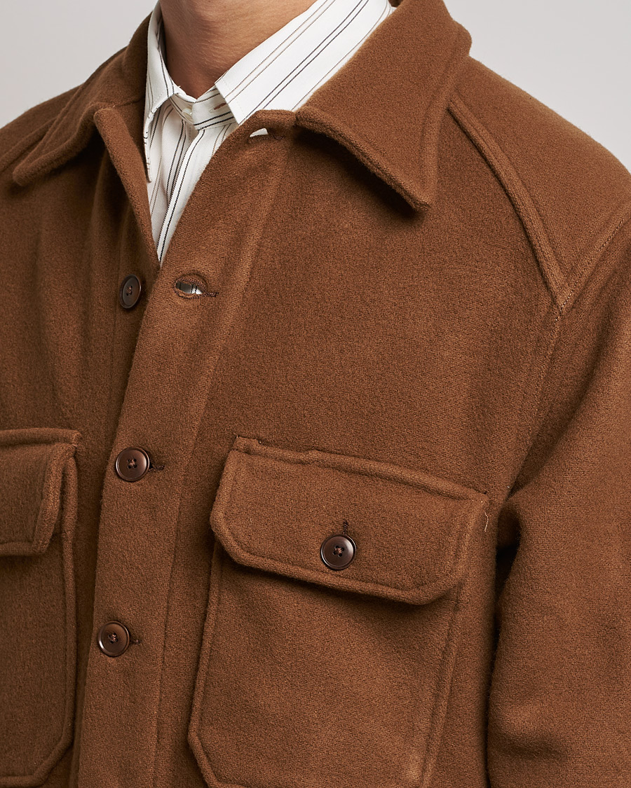 Mies | Takit | Sunflower | Wool Shirt Jacket Brown