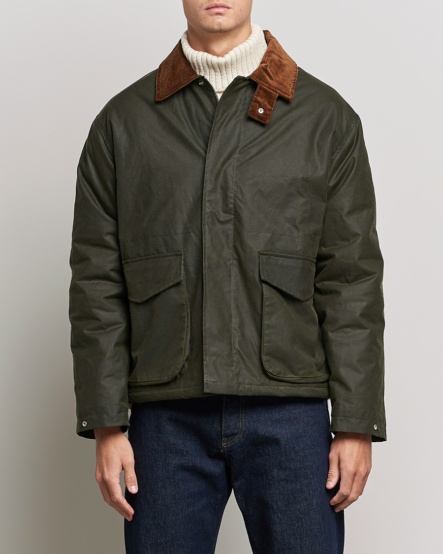 Mies | Takit | Sunflower | Waxed Short Jacket Dark Olive