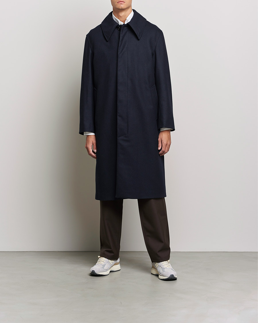 Mies | Takit | Sunflower | Heavy Wool Winter Coat Dark Navy