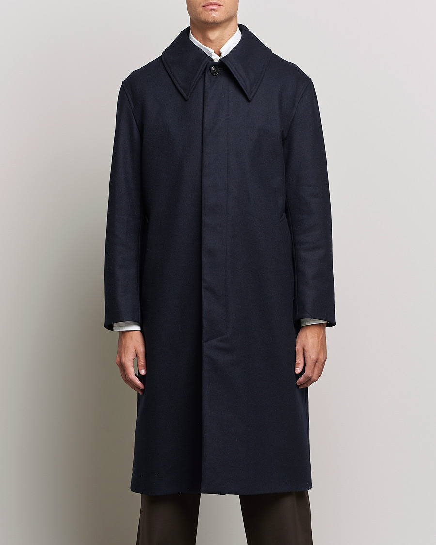 Mies | Takit | Sunflower | Heavy Wool Winter Coat Dark Navy
