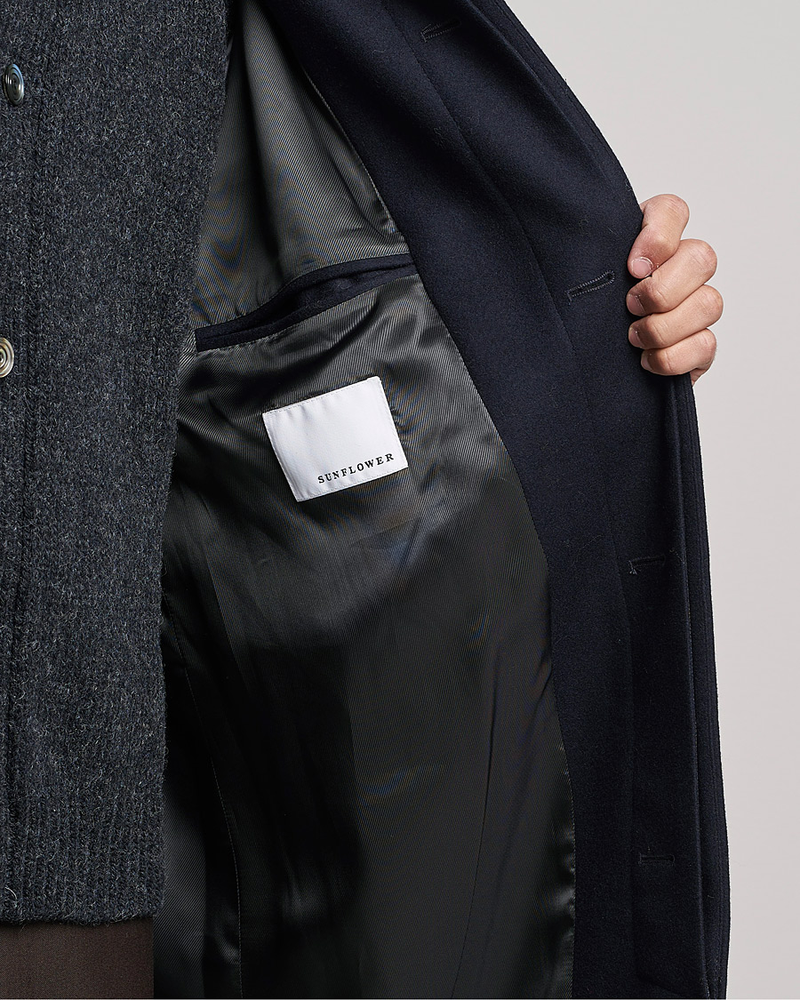Mies | Takit | Sunflower | Heavy Wool Winter Coat Dark Navy