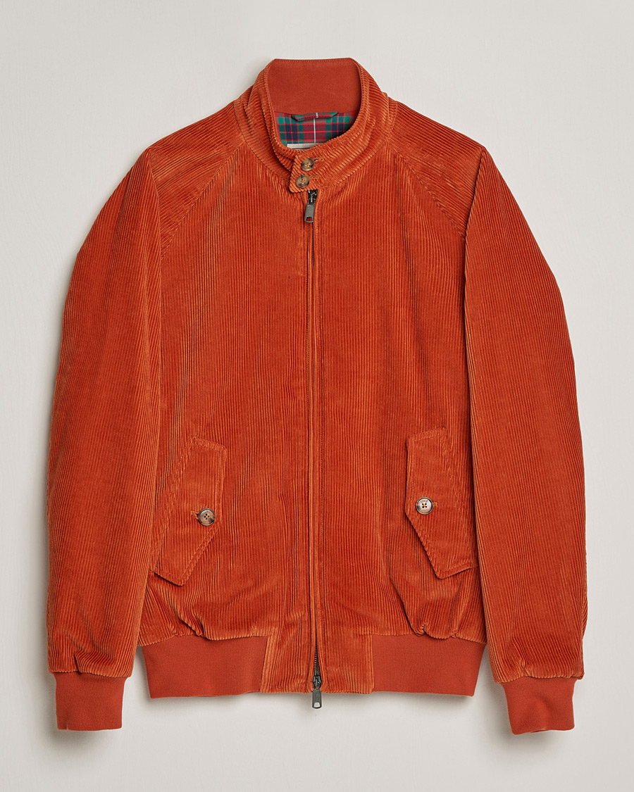 Mies | Takit | Baracuta | G9 Padded Corduroy Harrington Jacket Dark Orange