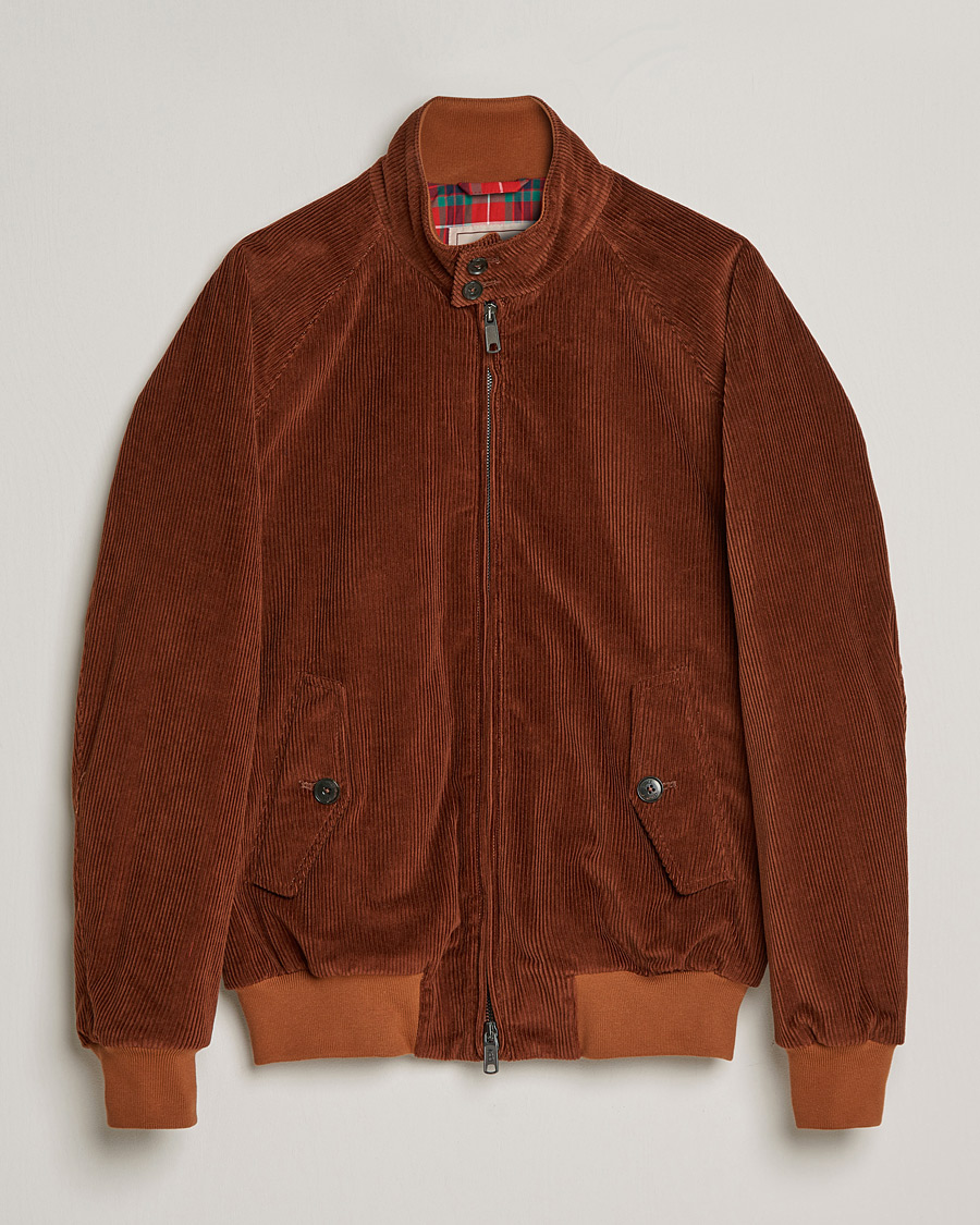 Mies | Takit | Baracuta | G9 Padded Corduroy Harrington Jacket Cognac