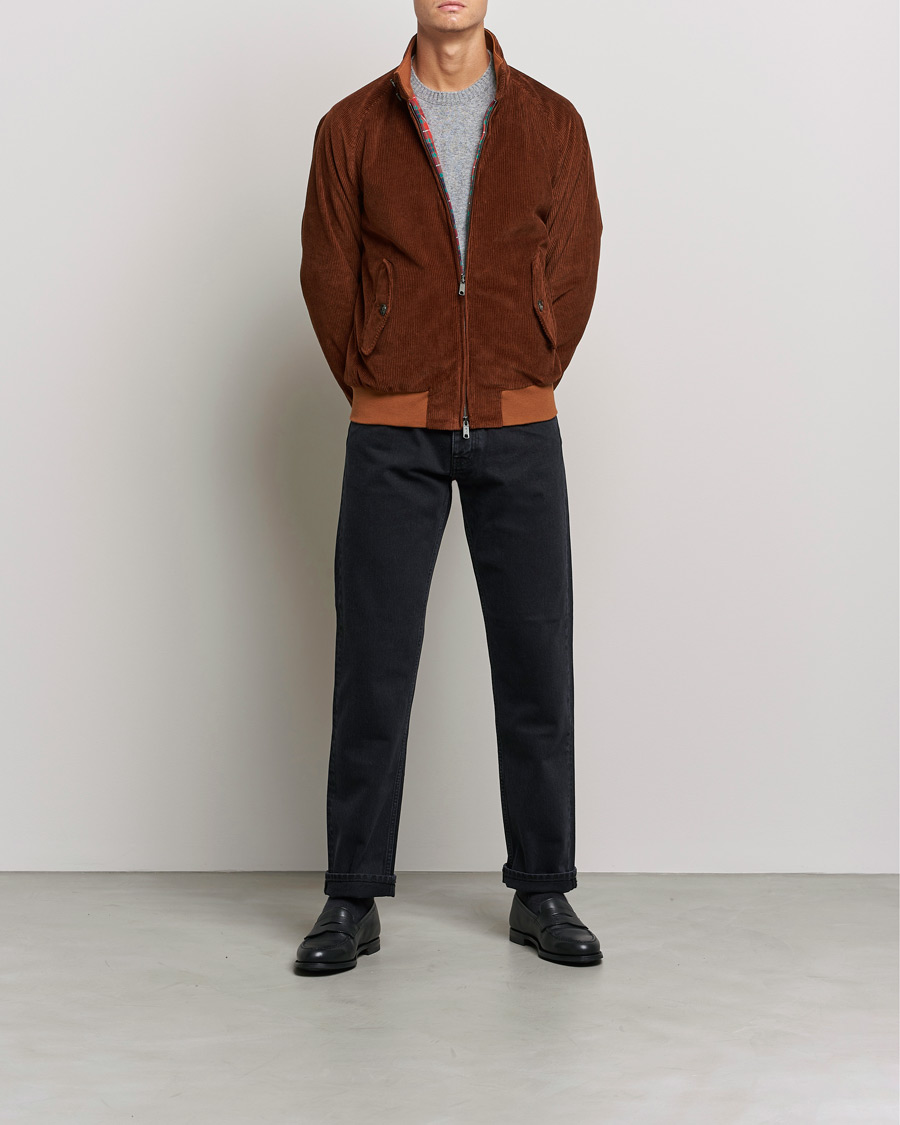 Mies | Takit | Baracuta | G9 Padded Corduroy Harrington Jacket Cognac