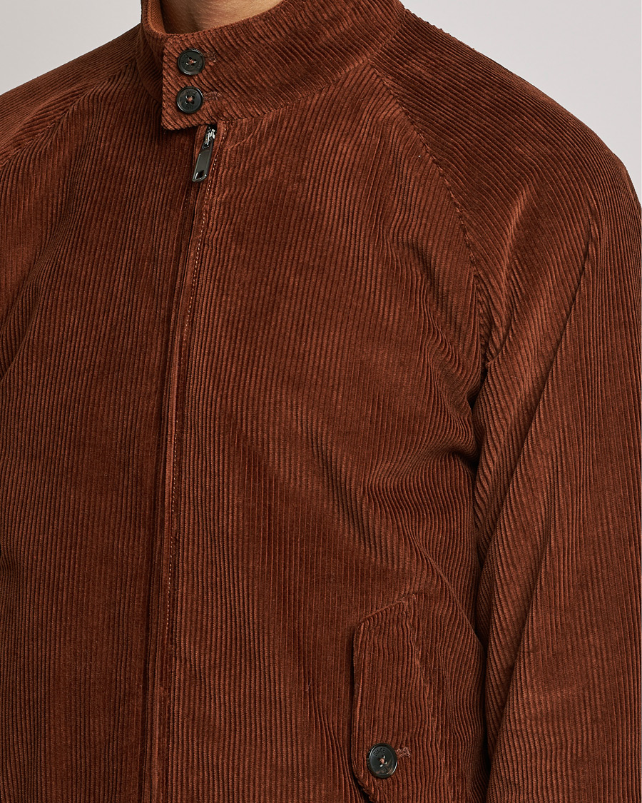 Mies | Takit | Baracuta | G9 Padded Corduroy Harrington Jacket Cognac