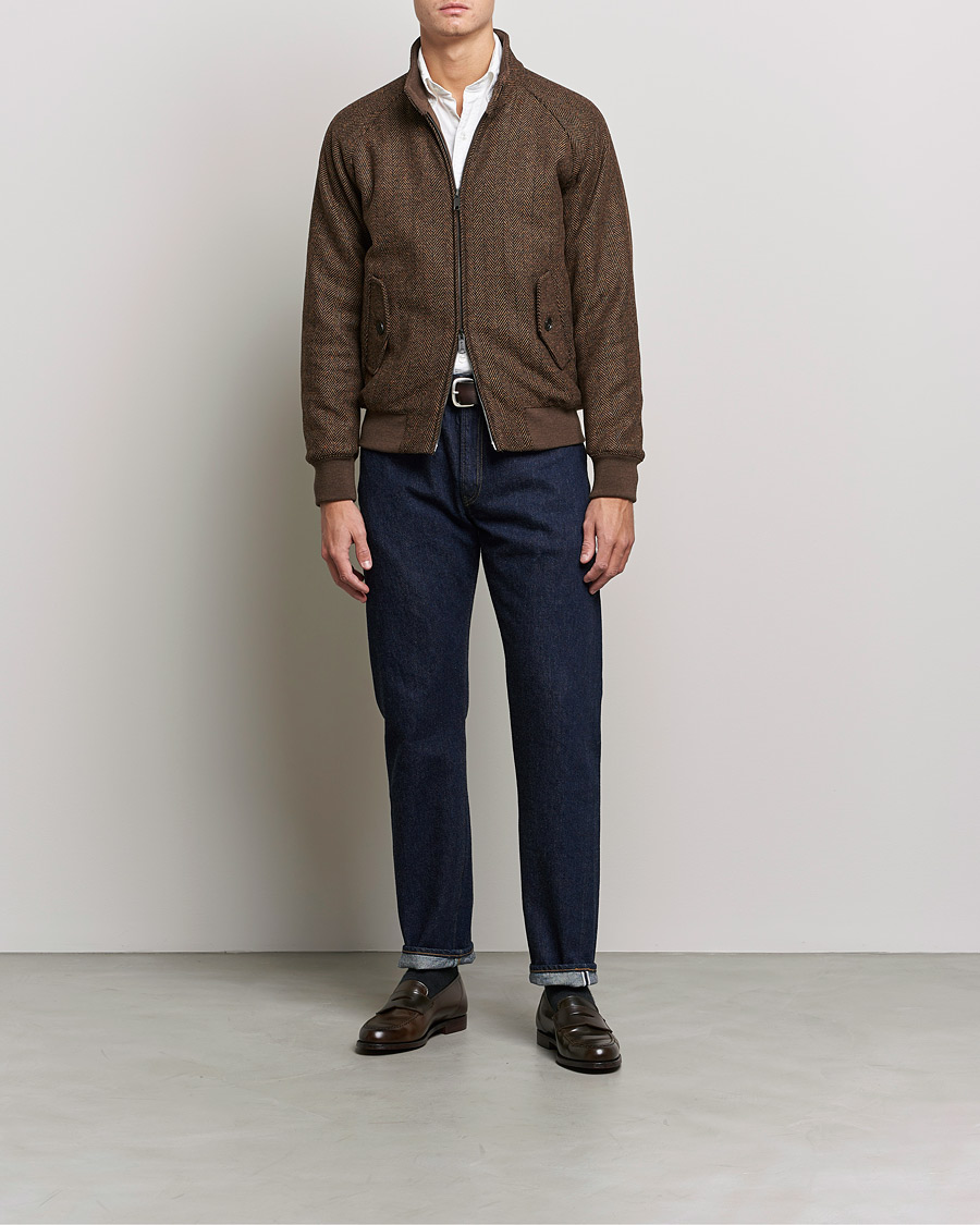 Mies | Takit | Baracuta | G9 Herringbone Wool Jacket Brown