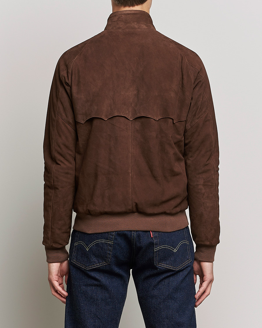 Mies | Takit | Baracuta | G9 Winter Suede Harrington Jacket Chocolate