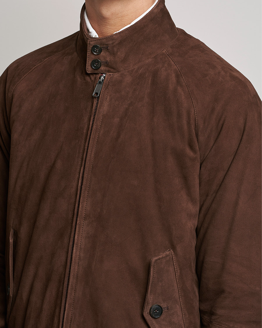 Mies | Takit | Baracuta | G9 Winter Suede Harrington Jacket Chocolate