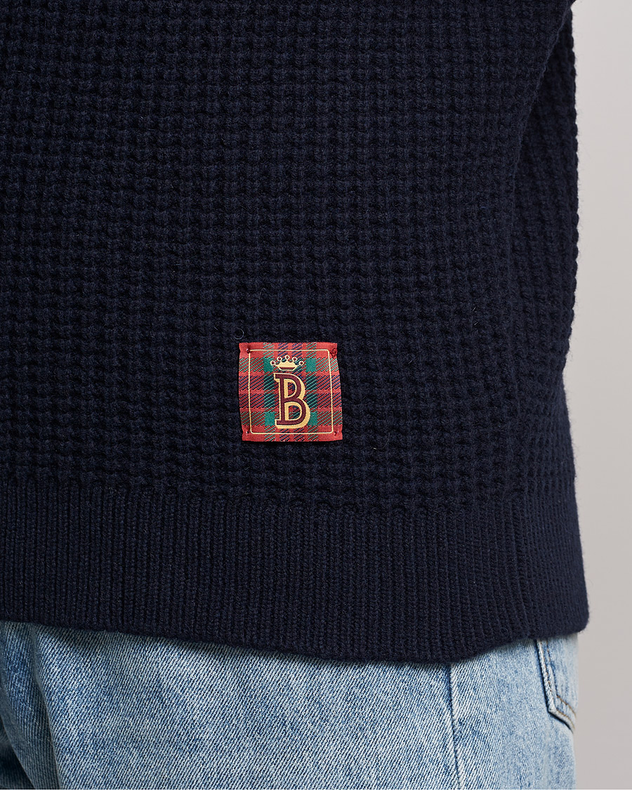 Mies | Puserot | Baracuta | Wool Waffle Knit Turtleneck Dark Navy