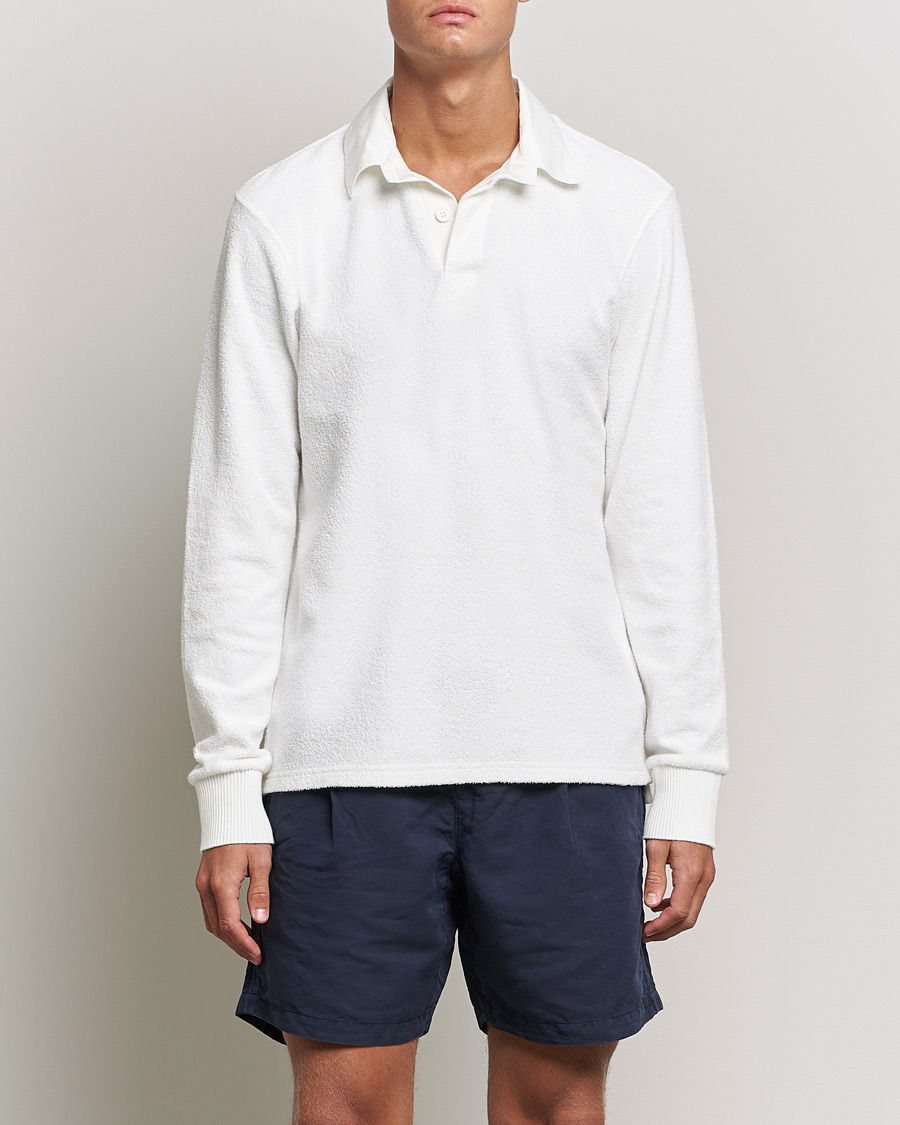 Mies | Puserot | Orlebar Brown | Tasman Garment Dyed Cotton Toweling Polo Cloud