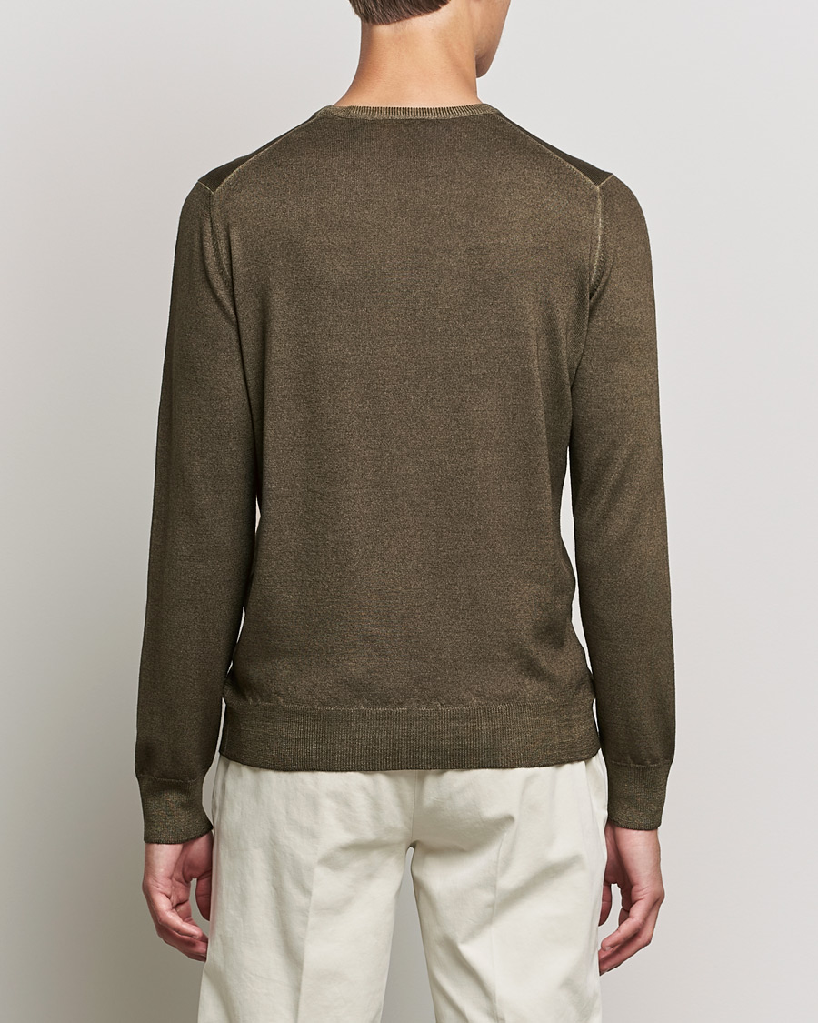 Mies | Puserot | Gran Sasso | Vintage Merino Fashion Fit Crew Neck Pullover Green
