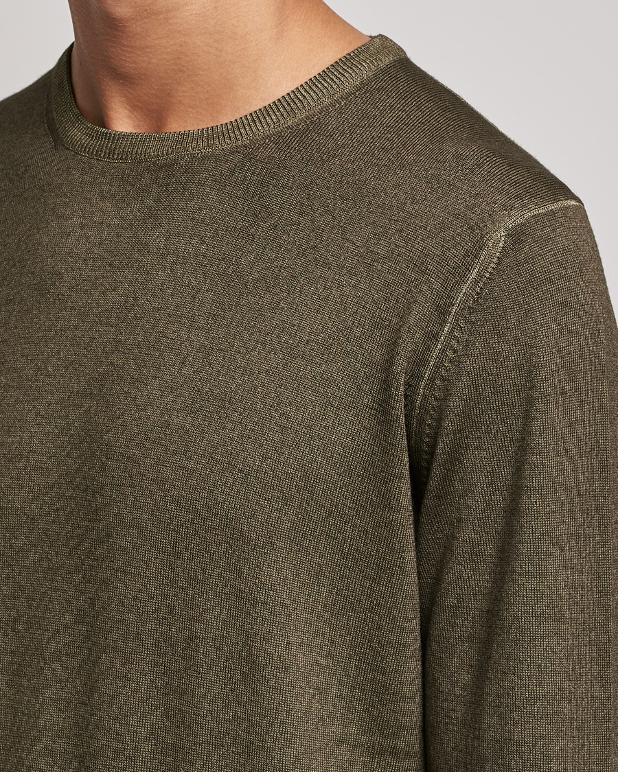 Mies | Puserot | Gran Sasso | Vintage Merino Fashion Fit Crew Neck Pullover Green