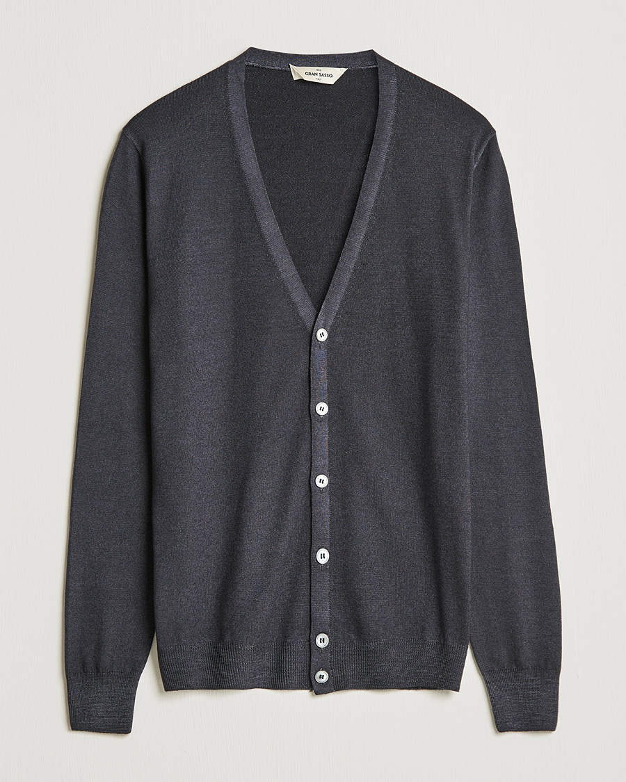 Mies | Puserot | Gran Sasso | Vintage Merino Fashion Fit Cardigan Black