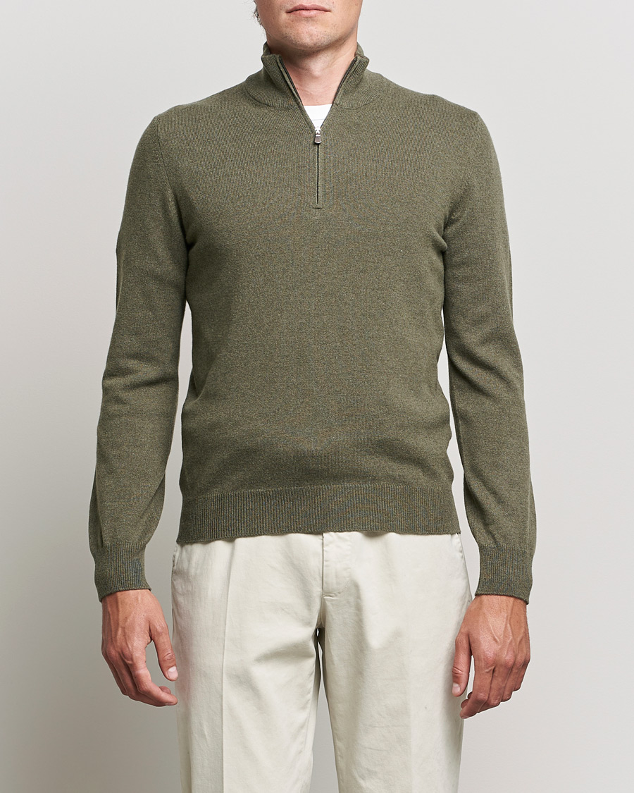 Mies | Gran Sasso | Gran Sasso | Wool/Cashmere Half Zip Green