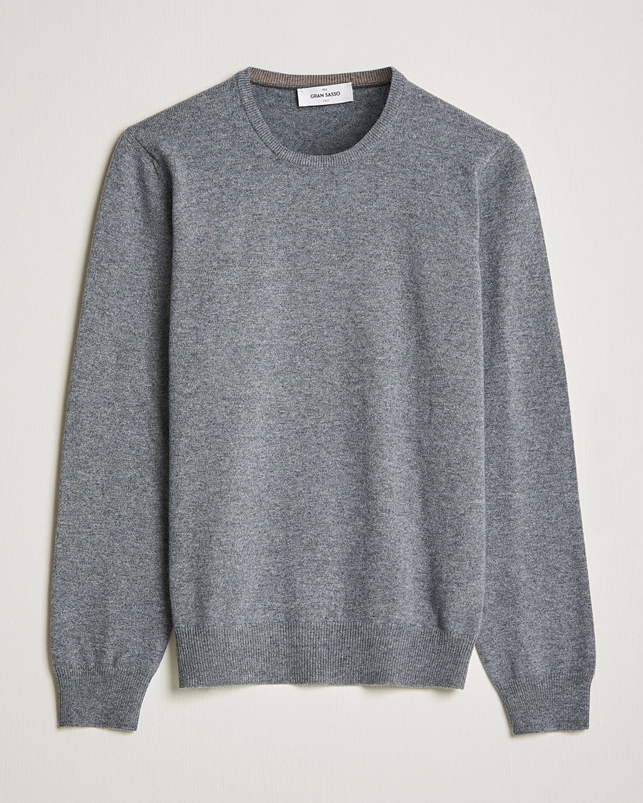 Mies | Puserot | Gran Sasso | Wool/Cashmere Crew Neck Grey