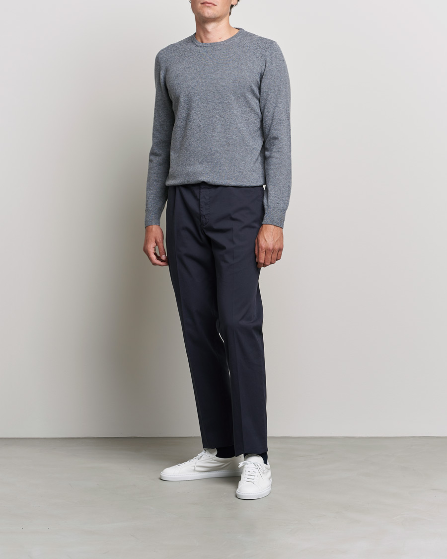 Mies | Puserot | Gran Sasso | Wool/Cashmere Crew Neck Grey