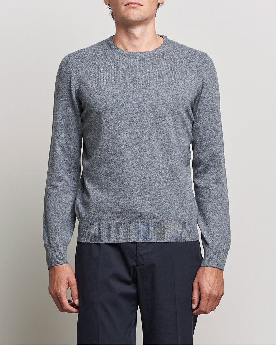 Mies | Puserot | Gran Sasso | Wool/Cashmere Crew Neck Grey