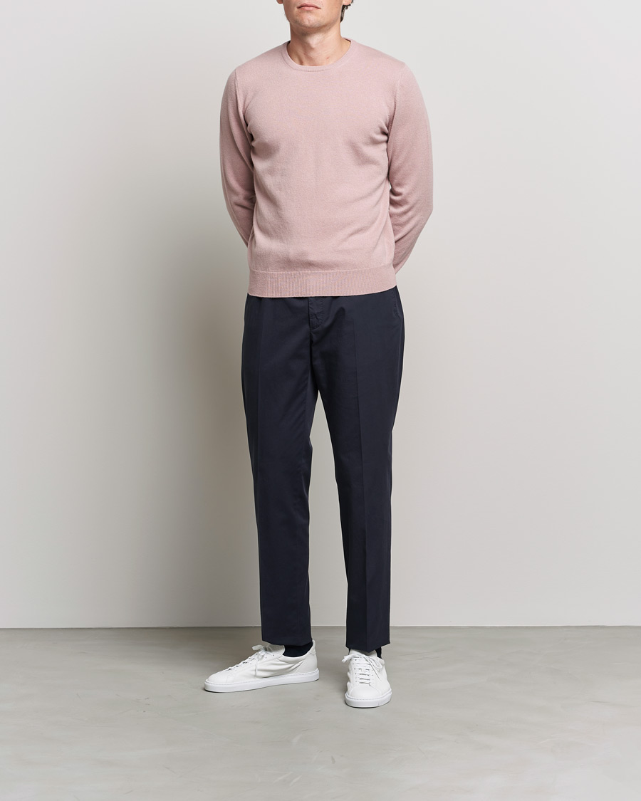 Mies | Puserot | Gran Sasso | Wool/Cashmere Crew Neck Soft Pink