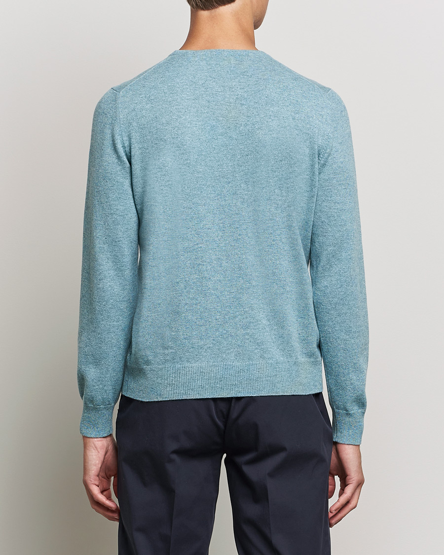 Mies | Puserot | Gran Sasso | Wool/Cashmere Crew Neck Aqua Green