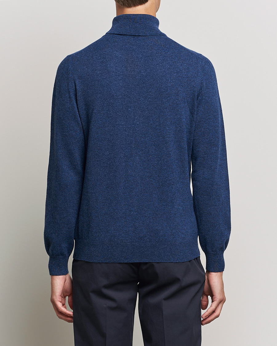 Mies | Puserot | Gran Sasso | Wool/Cashmere Rollneck Navy Melange