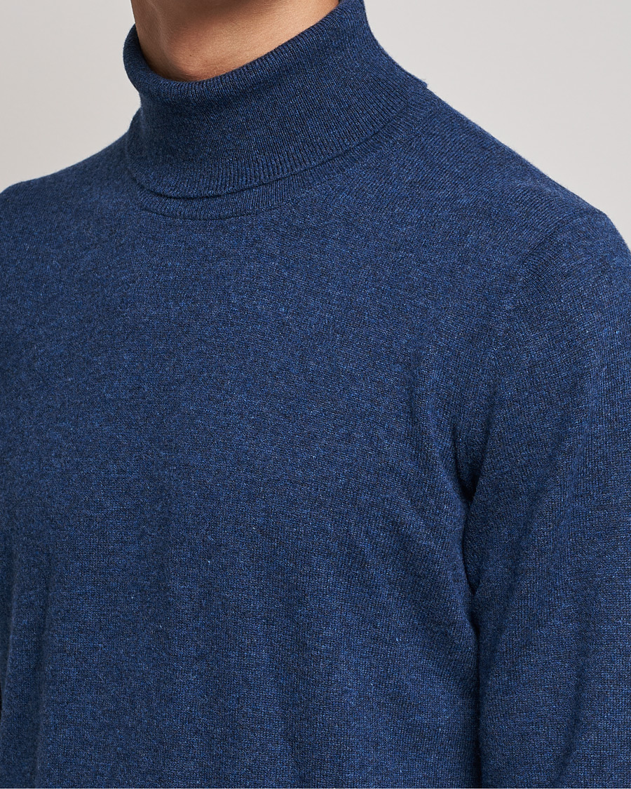 Mies | Puserot | Gran Sasso | Wool/Cashmere Rollneck Navy Melange