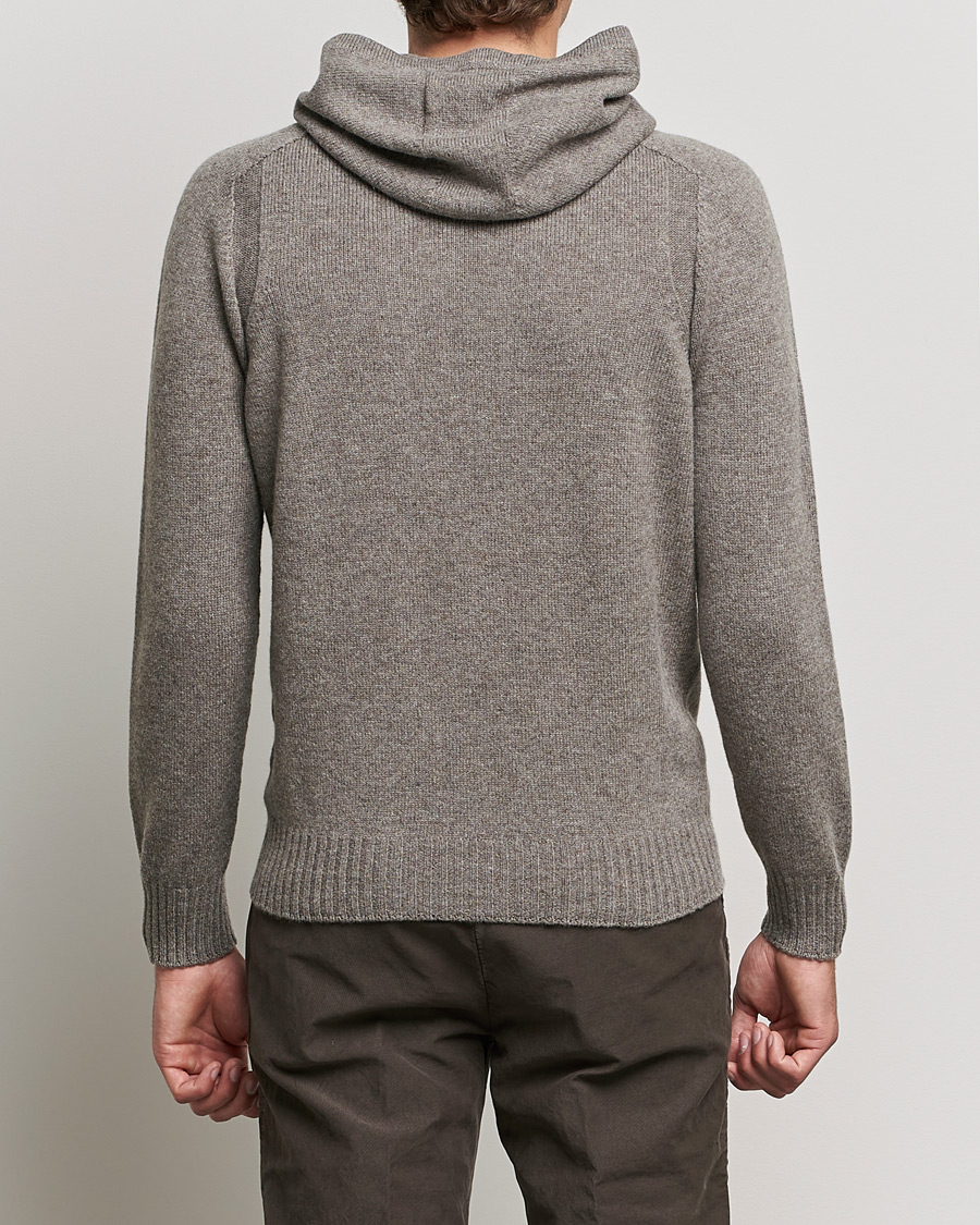 Mies | Puserot | Gran Sasso | Wool Hoodie Taupe Melange