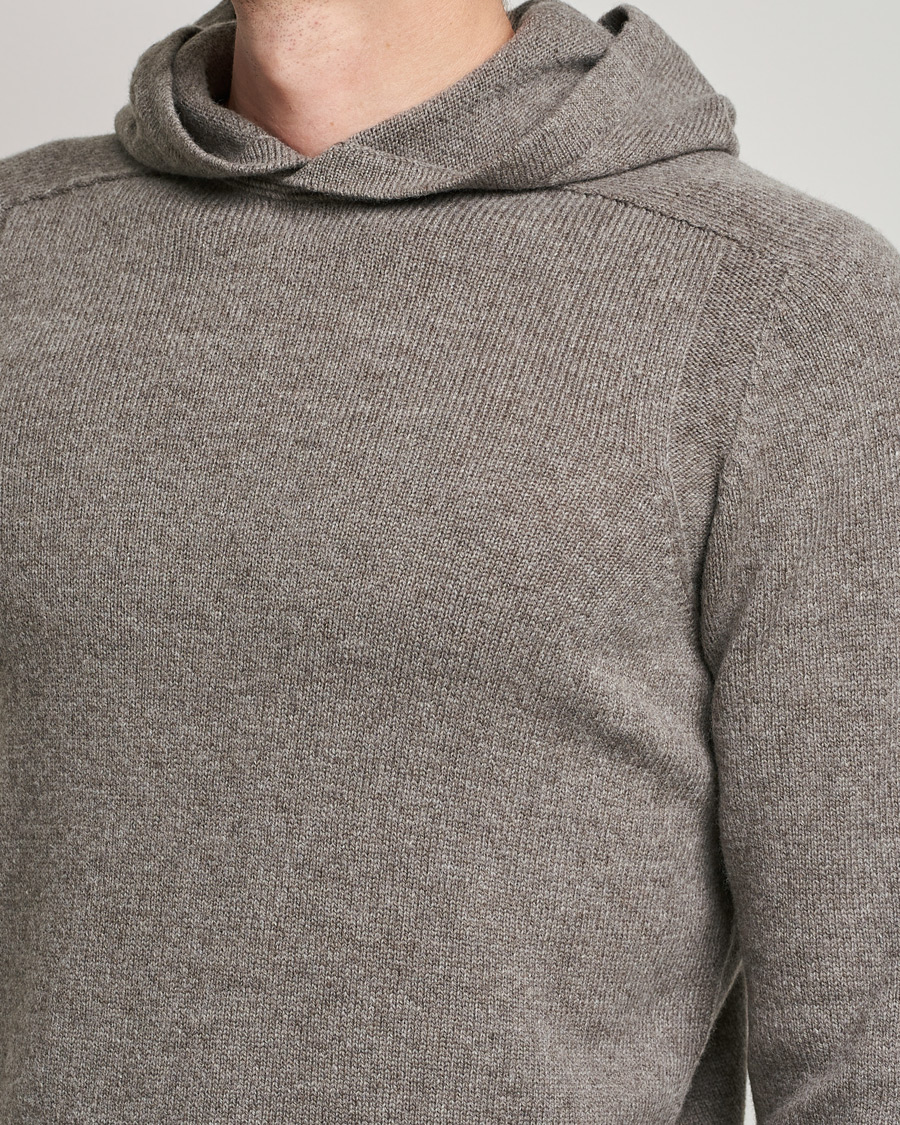 Mies | Puserot | Gran Sasso | Wool Hoodie Taupe Melange