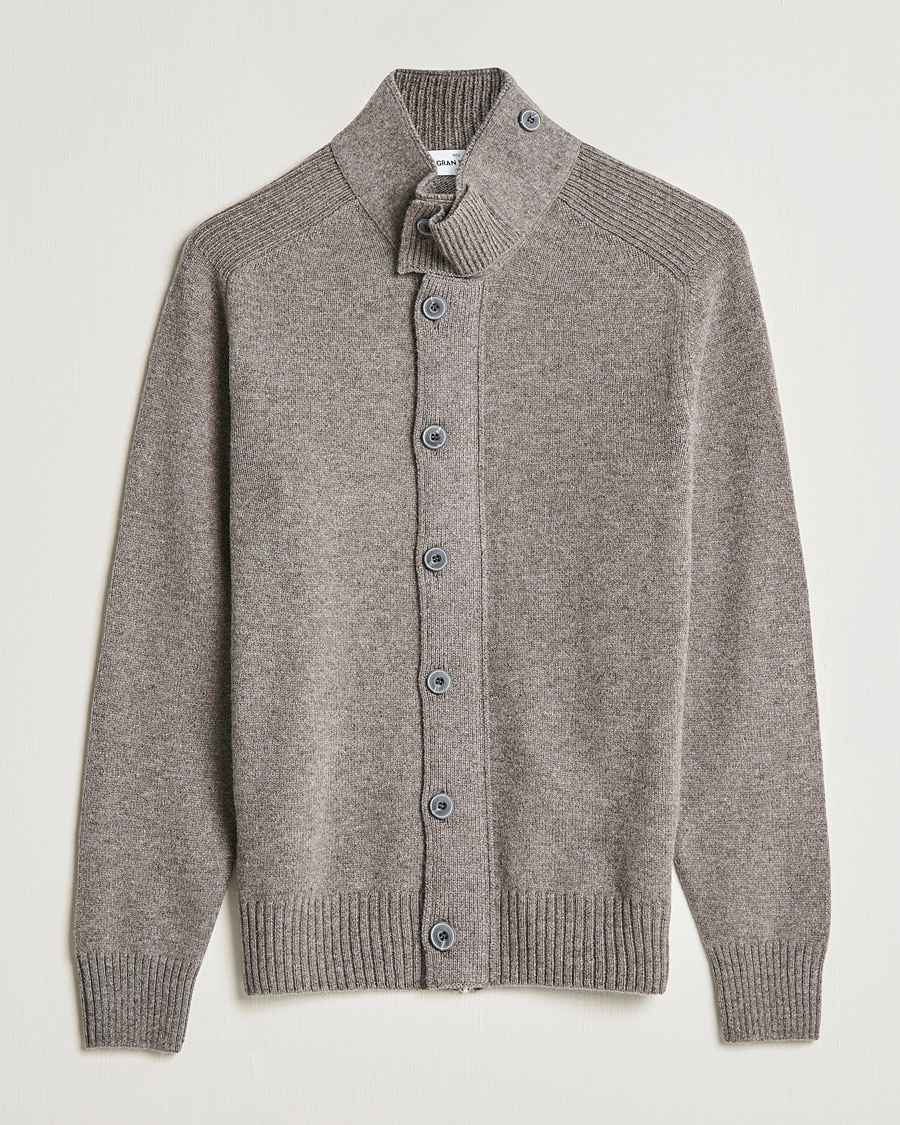 Mies | Puserot | Gran Sasso | Heavy Wool Cardigan Light Brown