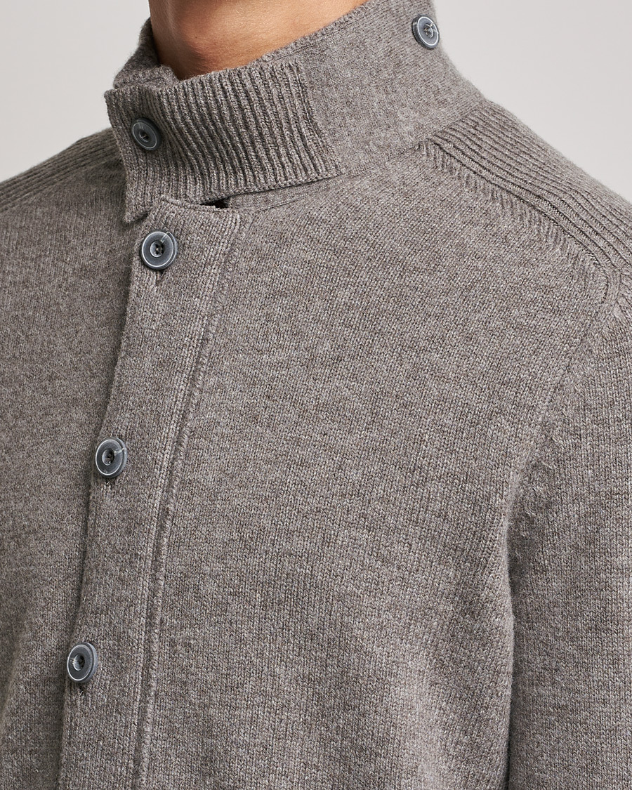 Mies | Puserot | Gran Sasso | Heavy Wool Cardigan Light Brown