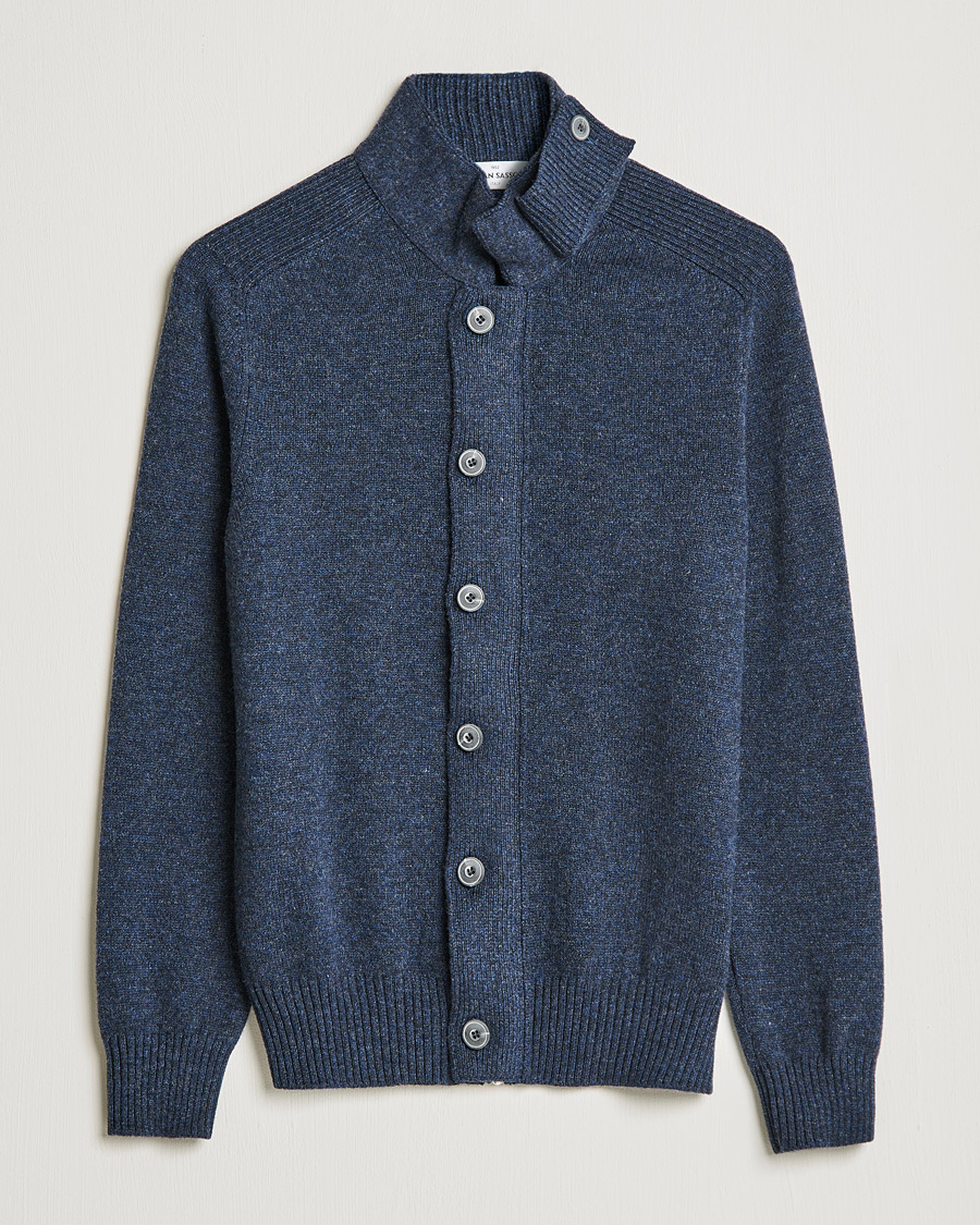 Mies | Puserot | Gran Sasso | Heavy Wool Cardigan Navy